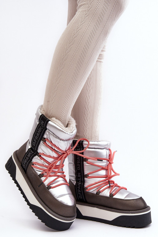 Bottes de neige Féminin Sur une semelle épaisse Végétalien D.Franklin DFSH371006 couleur argent Bottes de neige Féminin Sur une semelle épaisse Végétalien D.Franklin DFSH371006 couleur argent