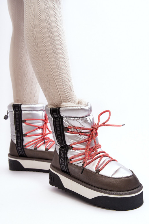 Bottes de neige Féminin Sur une semelle épaisse Végétalien D.Franklin DFSH371006 couleur argent Bottes de neige Féminin Sur une semelle épaisse Végétalien D.Franklin DFSH371006 couleur argent