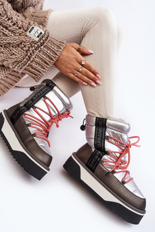 Bottes de neige Féminin Sur une semelle épaisse Végétalien D.Franklin DFSH371006 couleur argent Bottes de neige Féminin Sur une semelle épaisse Végétalien D.Franklin DFSH371006 couleur argent