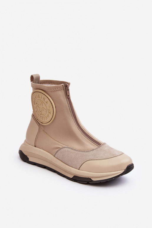 Bottes pour femmes avec fermetures éclair Il fautciejka 06297-22 beige