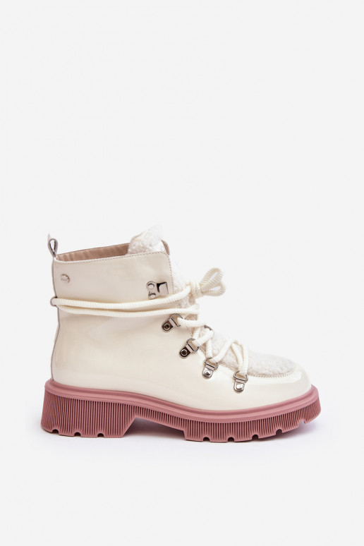 avec effet vernis Peau Bottes chaussures Féminin GOE MM2N4083 couleur blanche avec effet vernis Peau Bottes chaussures Féminin GOE MM2N4083 couleur blanche