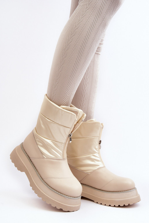 Bottes de neige Féminin Sur une semelle épaisse avec fermetures éclair GOE MM2N4079 beige Bottes de neige Féminin Sur une semelle épaisse avec fermetures éclair GOE MM2N4079 beige
