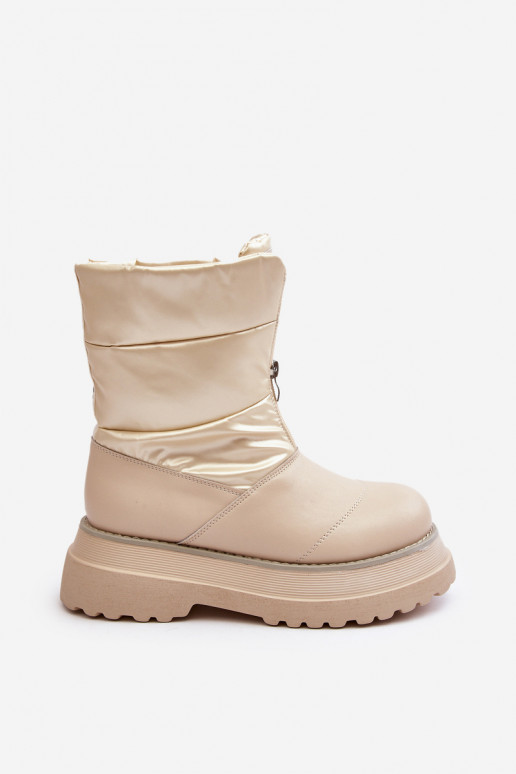 Bottes de neige Féminin Sur une semelle épaisse avec fermetures éclair GOE MM2N4079 beige Bottes de neige Féminin Sur une semelle épaisse avec fermetures éclair GOE MM2N4079 beige
