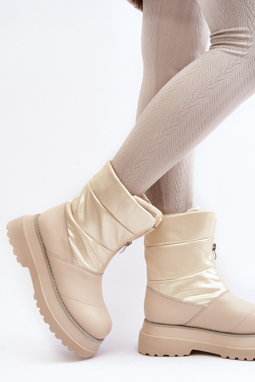 Bottes de neige Féminin Sur une semelle épaisse avec fermetures éclair GOE MM2N4079 beige Bottes de neige Féminin Sur une semelle épaisse avec fermetures éclair GOE MM2N4079 beige