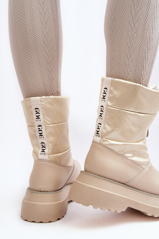 Bottes de neige Féminin Sur une semelle épaisse avec fermetures éclair GOE MM2N4079 beige Bottes de neige Féminin Sur une semelle épaisse avec fermetures éclair GOE MM2N4079 beige