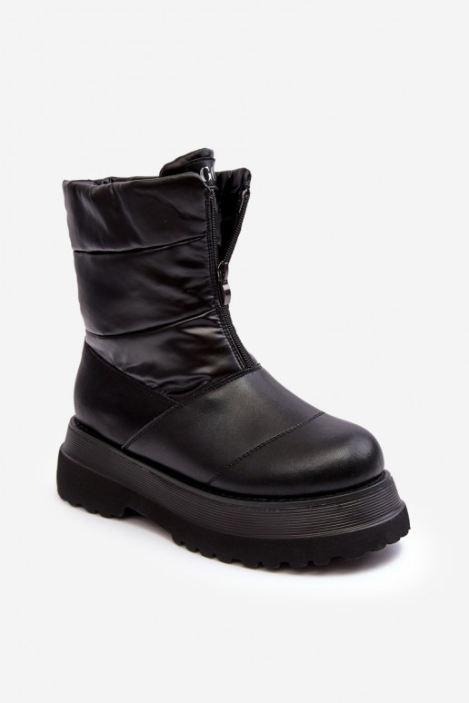 Bottes de neige Féminin Sur une semelle épaisse avec fermetures éclair GOE MM2N4078 couleur noire