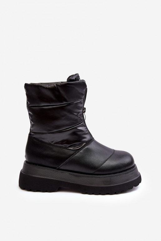 Bottes de neige Féminin Sur une semelle épaisse avec fermetures éclair GOE MM2N4078 couleur noire