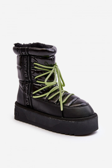 Bottes de neige pour femmes avec semelle épaisse vegan D.Franklin DFSH371007 noires