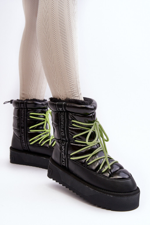 Bottes de neige Féminin Sur une semelle épaisse Végétalien D.Franklin DFSH371007 couleur noire Bottes de neige Féminin Sur une semelle épaisse Végétalien D.Franklin DFSH371007 couleur noire