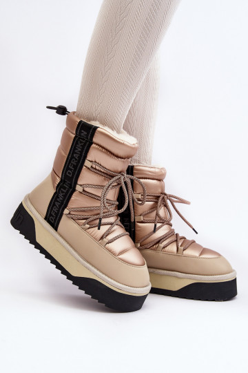 Bottes de neige Féminin Sur une semelle épaisse Végétalien D.Franklin DFSH371006 beige 2