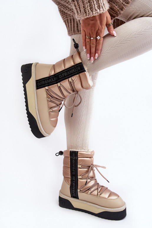 Bottes de neige Féminin Sur une semelle épaisse Végétalien D.Franklin DFSH371006 beige Bottes de neige Féminin Sur une semelle épaisse Végétalien D.Franklin DFSH371006 beige