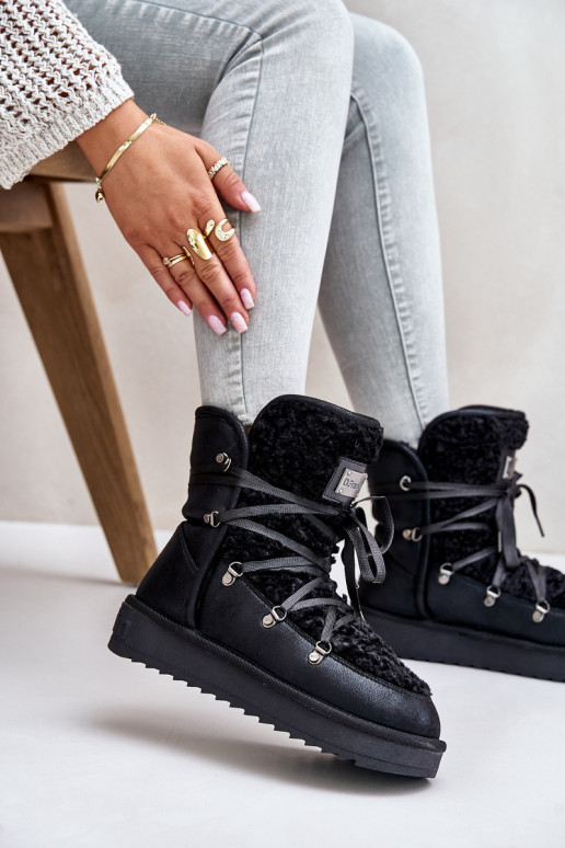 Bottes de neige avec une plateforme Végétalien D.Franklin DFSH370004 couleur noire