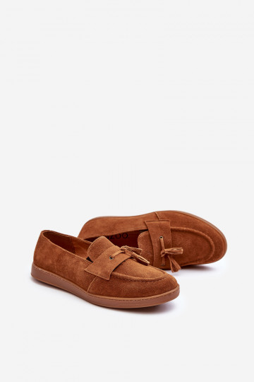 Mocassins en suédine pour hommes Zazoo 1566 couleur marron chaud