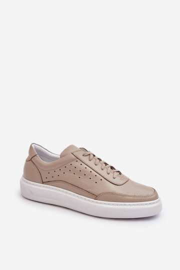 Baskets en cuir pour hommes Zazoo 1544 couleur sable