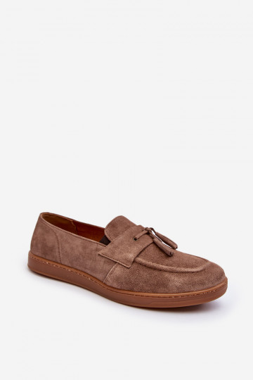 Mocassins en suédine pour hommes Zazoo 1566 couleur marron