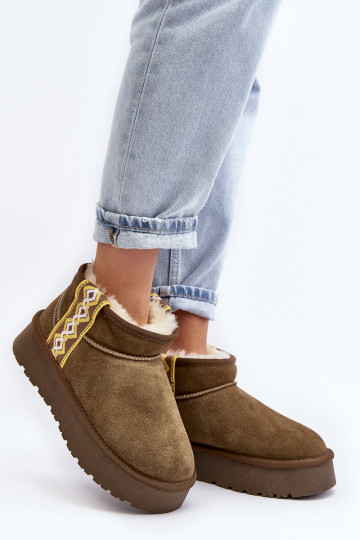 Peau en daim Bottes de neige Féminin couleur verte Vebissat 2