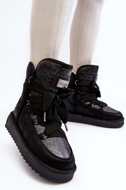 Féminin Bottes de neige avec des détails élégants D.Franklin DFSH370006 couleur noire