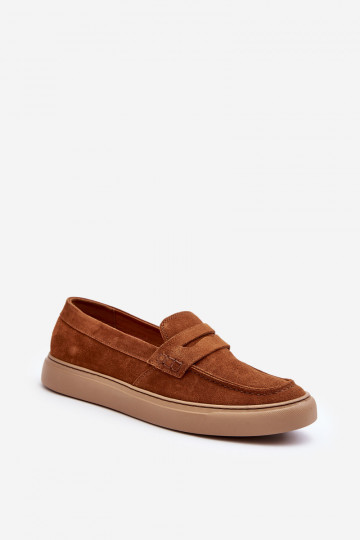 Mocassins en suédine pour hommes Zazoo 1574 couleur marron
