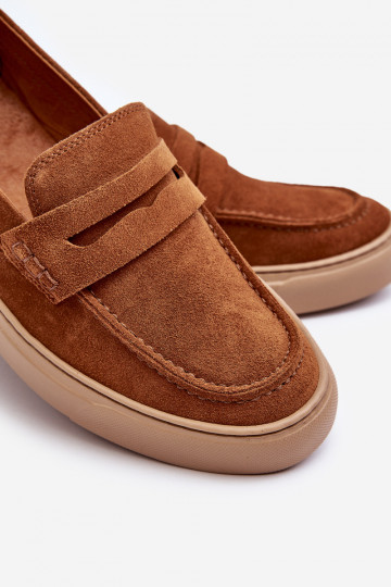 Mocassins en suédine pour hommes Zazoo 1574 couleur marron 2