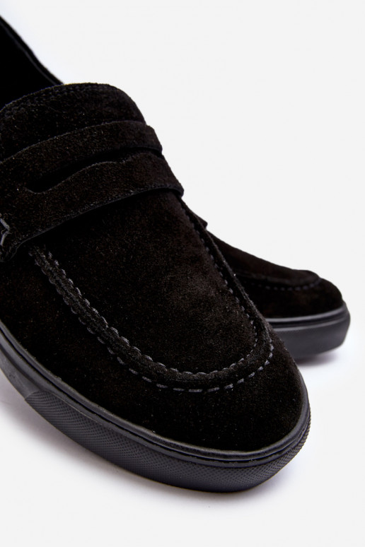 en daim Chaussures pour hommes Mocassins Zazoo 1574 couleur noire en daim Chaussures pour hommes Mocassins Zazoo 1574 couleur noire