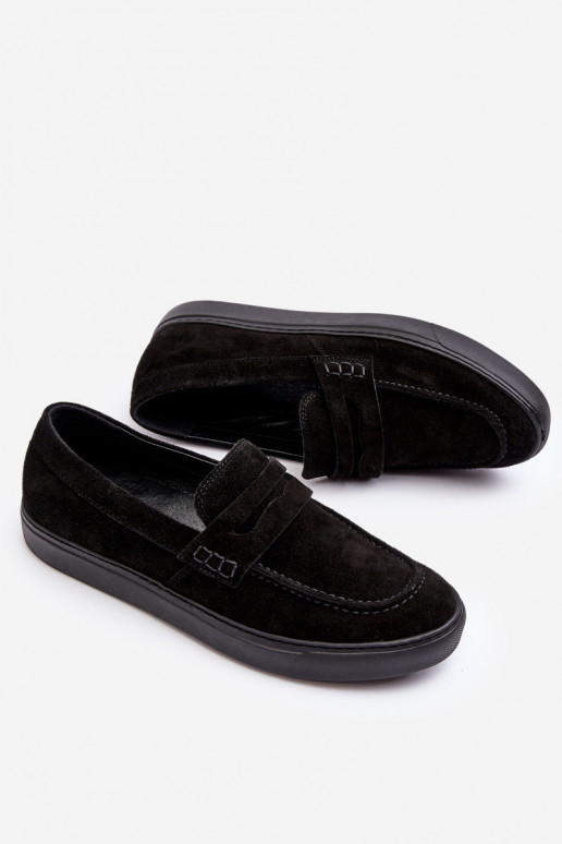 en daim Chaussures pour hommes Mocassins Zazoo 1574 couleur noire en daim Chaussures pour hommes Mocassins Zazoo 1574 couleur noire