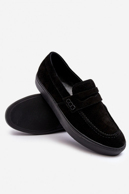 en daim Chaussures pour hommes Mocassins Zazoo 1574 couleur noire en daim Chaussures pour hommes Mocassins Zazoo 1574 couleur noire