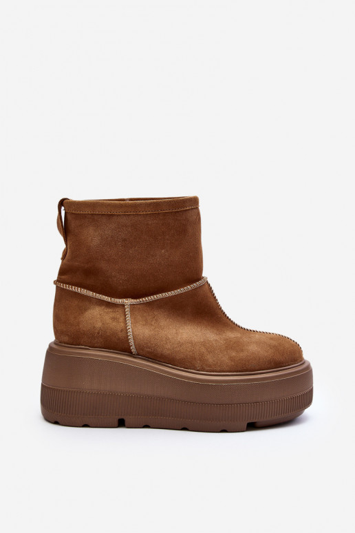 Peau Féminin Bottes avec des semelles massives à la mode marron Zazoo 3424