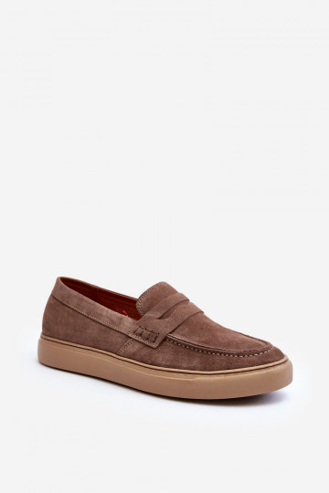 Mocassins en suédine pour hommes Zazoo 1574 couleur sable