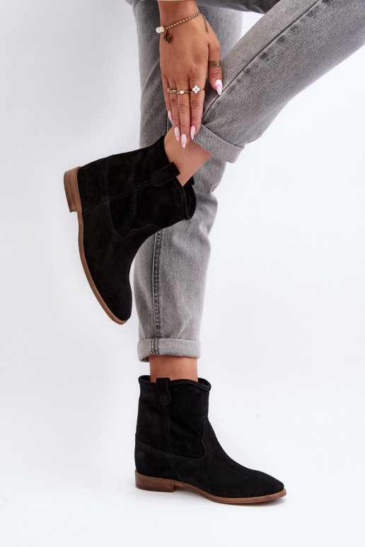 Zazoo 2326 en daim Un modèle convaincant Bottes pour femmes couleur noire