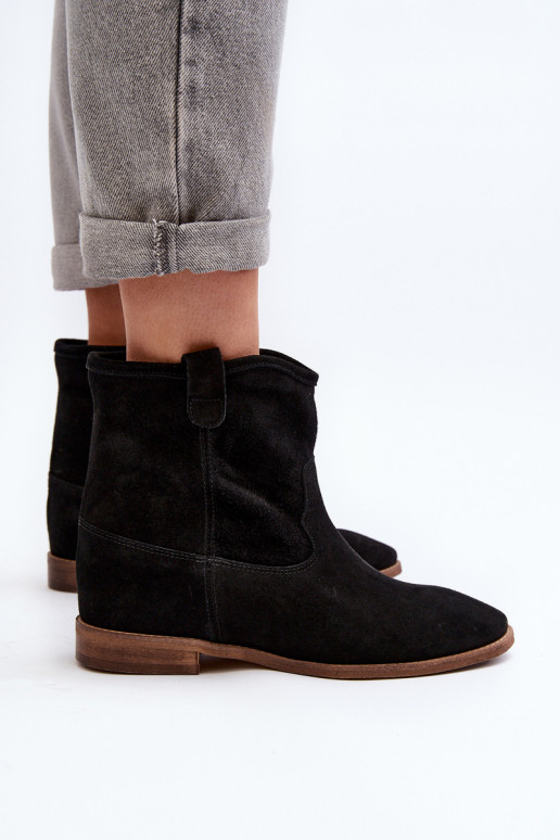 Zazoo 2326 en daim Un modèle convaincant Bottes pour femmes couleur noire