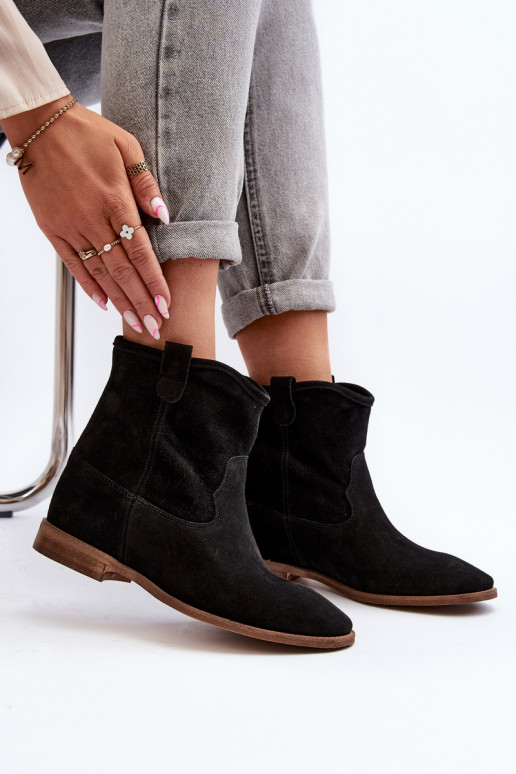 Zazoo 2326 en daim Un modèle convaincant Bottes pour femmes couleur noire