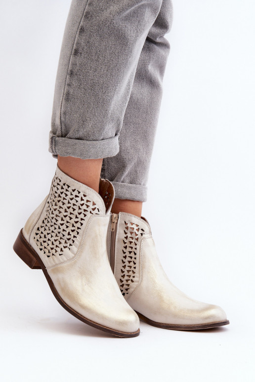 Zazoo 2791 Peau Bottes ajourées couleur dorée