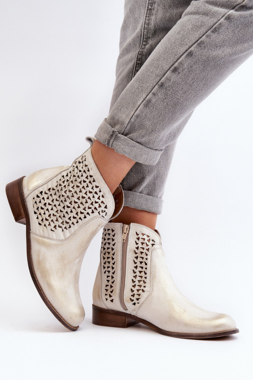 Zazoo 2791 Peau Bottes ajourées couleur dorée