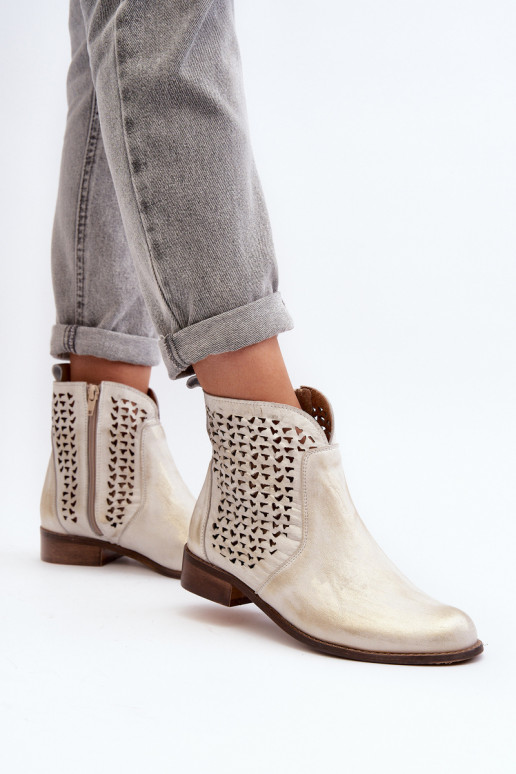 Zazoo 2791 Peau Bottes ajourées couleur dorée