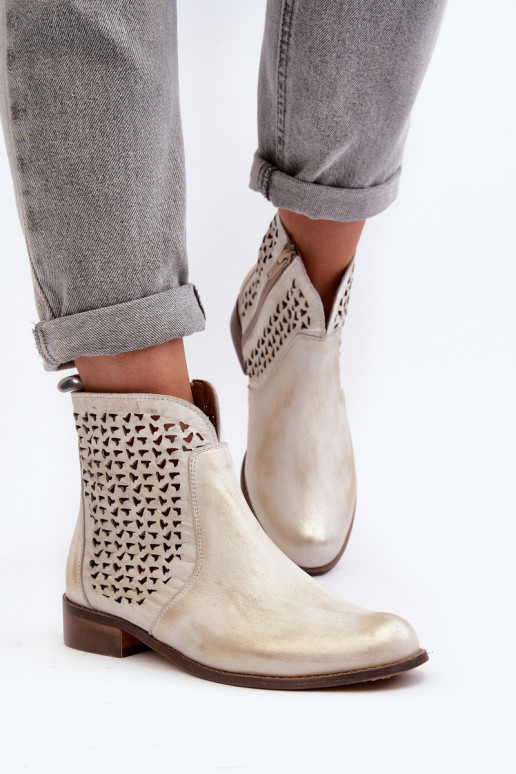 Zazoo 2791 Peau Bottes ajourées couleur dorée