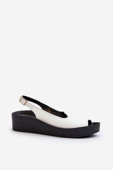 Zazoo 2893 Sandales pour femmes Peau na Épaisj PodeszÀie couleur blanche