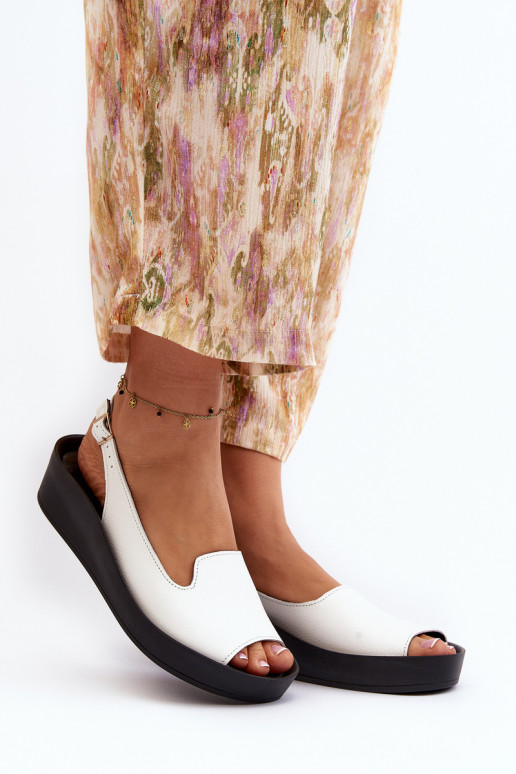 Zazoo 2893 Sandales pour femmes Peau na Épaisj PodeszÀie couleur blanche Zazoo 2893 Sandales pour femmes Peau na Épaisj PodeszÀie couleur blanche