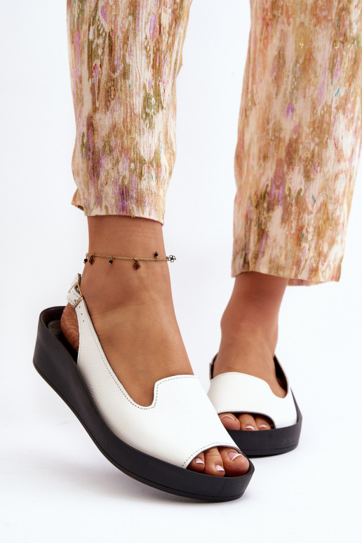 Zazoo 2893 Sandales pour femmes Peau na Épaisj PodeszÀie couleur blanche Zazoo 2893 Sandales pour femmes Peau na Épaisj PodeszÀie couleur blanche