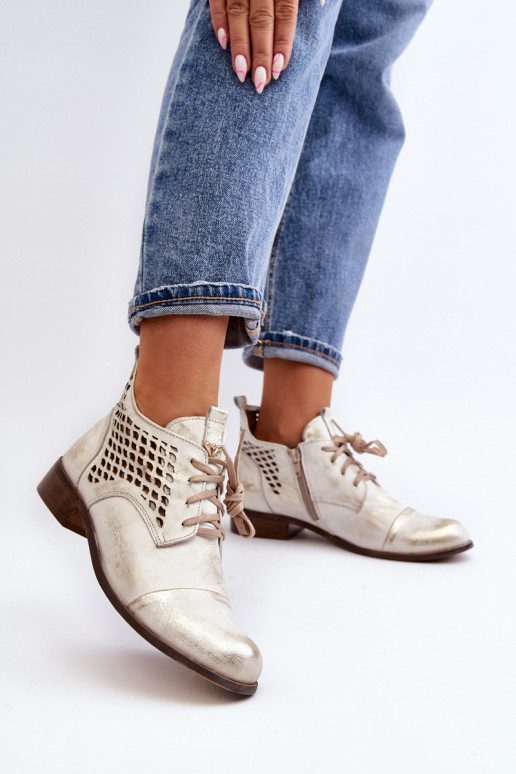 Zazoo 2878 Faible Bottes ajourées Peau Féminin couleur argent