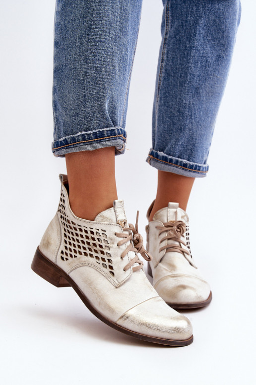 Zazoo 2878 Faible Bottes ajourées Peau Féminin couleur argent