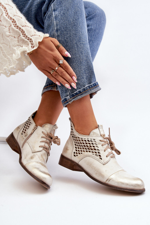 Zazoo 2878 Faible Bottes ajourées Peau Féminin couleur argent