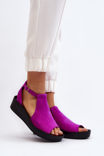 Zazoo 2914 Sandales en daim pour femmes couleur rose 2