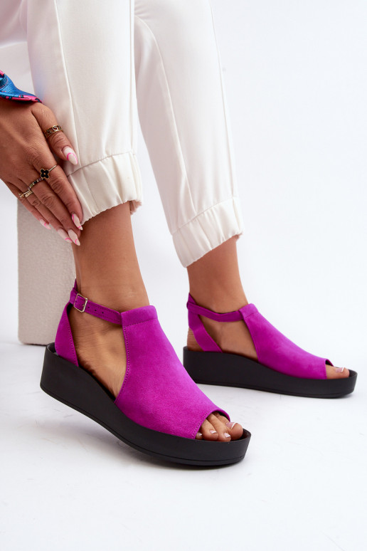 Zazoo 2914 Sandales femme en daim couleur rose Zazoo 2914 Sandales femme en daim couleur rose