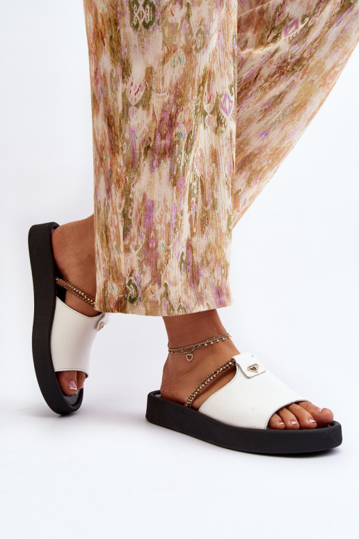 Zazoo 2896 Pantoufles pour femmes Peau couleur blanche Zazoo 2896 Pantoufles pour femmes Peau couleur blanche