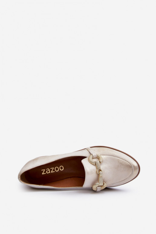 Zazoo 2880 Féminin Mocassins Peau avec des ornements couleur dorée