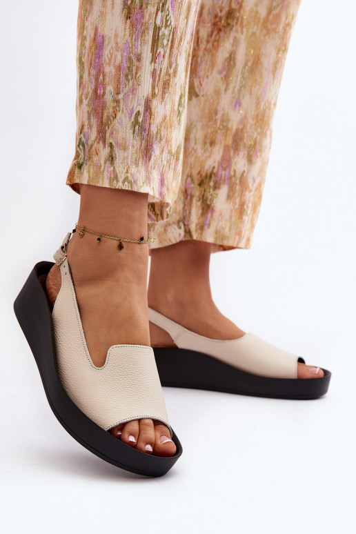 Zazoo 2893 Sandales pour femmes Peau na Épaisj PodeszÀie couleur ivoire Zazoo 2893 Sandales pour femmes Peau na Épaisj PodeszÀie couleur ivoire