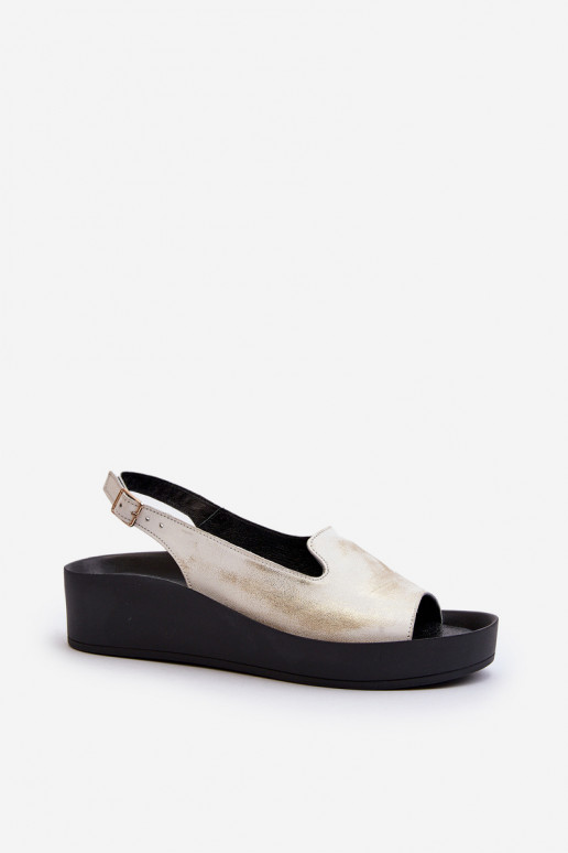 Zazoo 2893 Sandales pour femmes Peau na Épaisj PodeszÀie couleur dorée Przecierany Zazoo 2893 Sandales pour femmes Peau na Épaisj PodeszÀie couleur dorée Przecierany