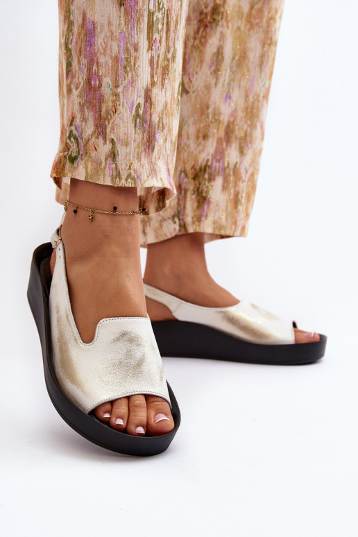 Zazoo 2893 Sandales pour femmes Peau na Épaisj PodeszÀie couleur dorée Przecierany Zazoo 2893 Sandales pour femmes Peau na Épaisj PodeszÀie couleur dorée Przecierany