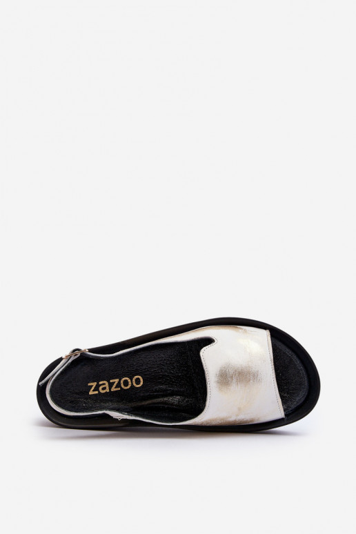 Zazoo 2893 Sandales pour femmes Peau na Épaisj PodeszÀie couleur dorée Przecierany Zazoo 2893 Sandales pour femmes Peau na Épaisj PodeszÀie couleur dorée Przecierany