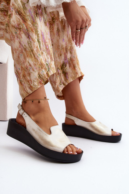 Zazoo 2893 Sandales pour femmes Peau na Épaisj PodeszÀie couleur dorée Przecierany Zazoo 2893 Sandales pour femmes Peau na Épaisj PodeszÀie couleur dorée Przecierany